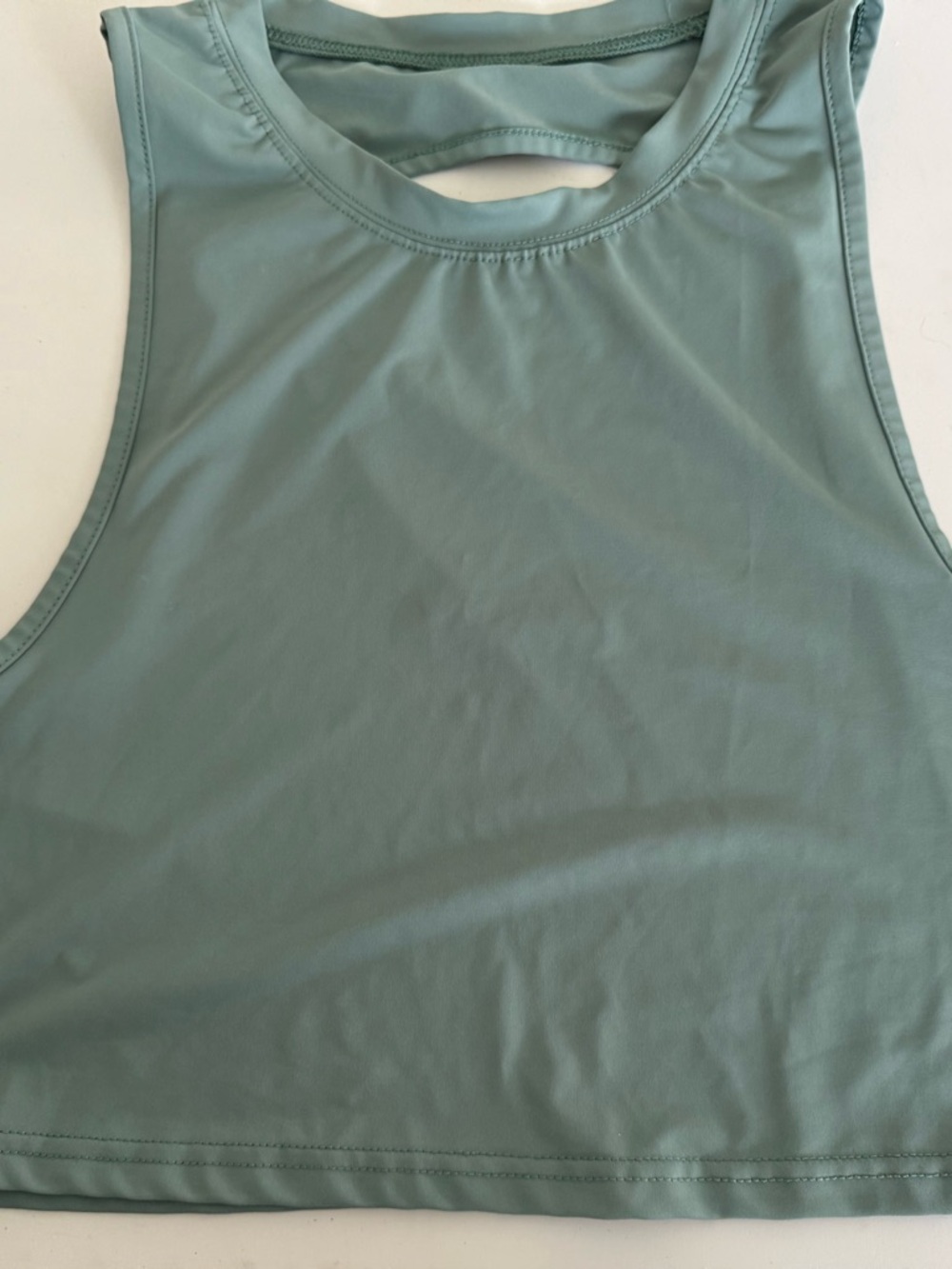 Sleeveless Scoop Neck Tank Top - Sage Green